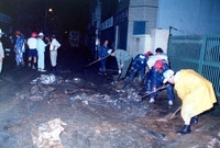 1989수해현장야간복구작업