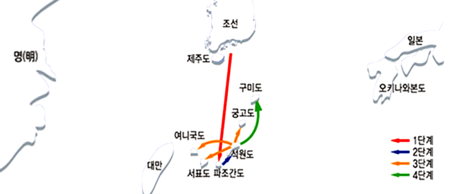홍길동의 탈출경로 지도