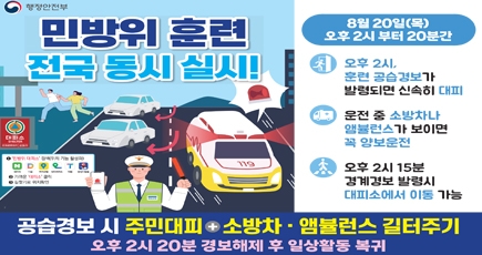 민방위훈련 전국 동시 실시!