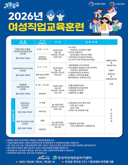 2026년 여성직업교육훈련
(새창열림)