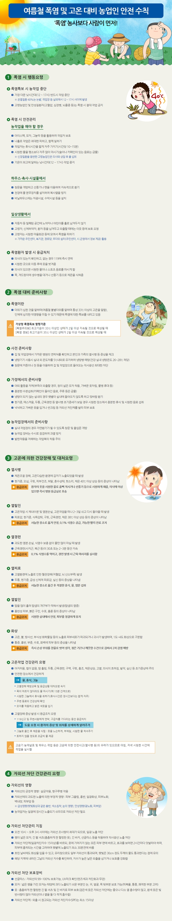 여름철 폭염 및 고온대비 농업인 안전수칙 이미지 1