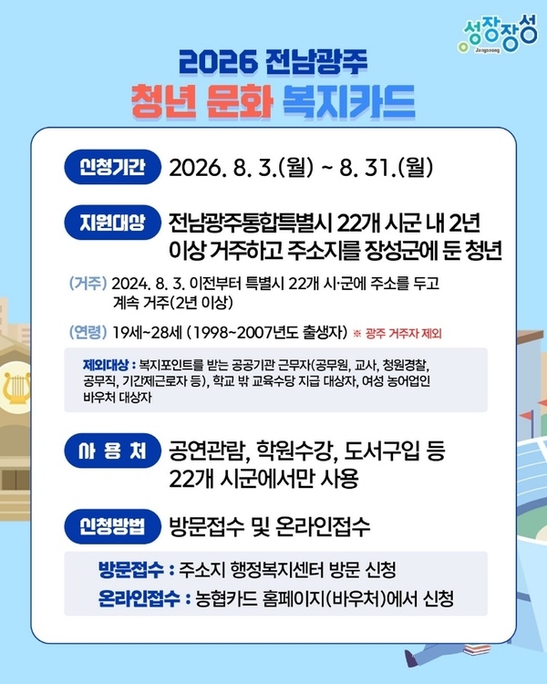 2026 전남광주청년문화복지카드 2차 신청 안내 이미지 2