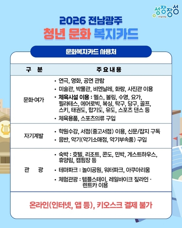 2026 전남광주청년문화복지카드 2차 신청 안내 이미지 3
