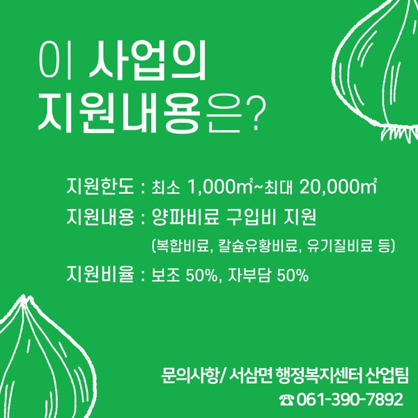 고품질 양파육성(밑거름) 지원사업 안내 이미지 3