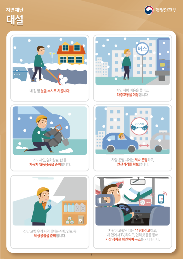 겨울철 자연재난(대설·한파) 국민행동요령 이미지 1