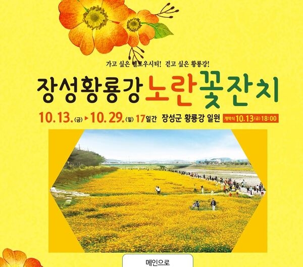 전국 규모 ‘장성 황룡강 노란꽃잔치’ ... 홈페이지도 개설 [기획감사실] 이미지 1