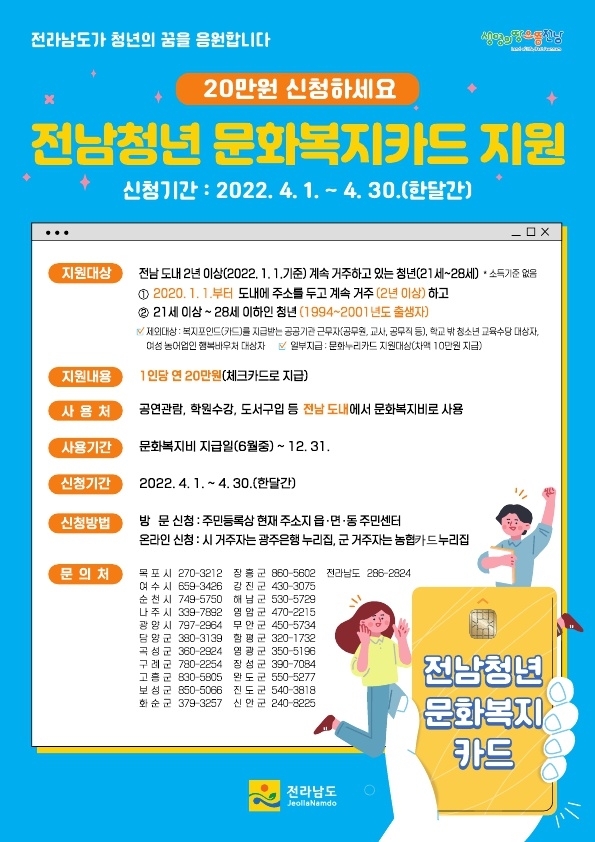 장성군 “문화복지비 20만 원 드려요!” 이미지 1