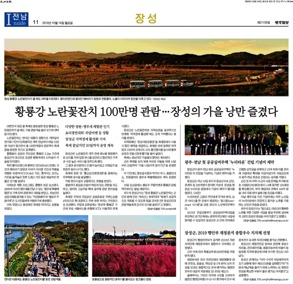 황룡강 노란꽃잔치 100만명 관람 이미지 1