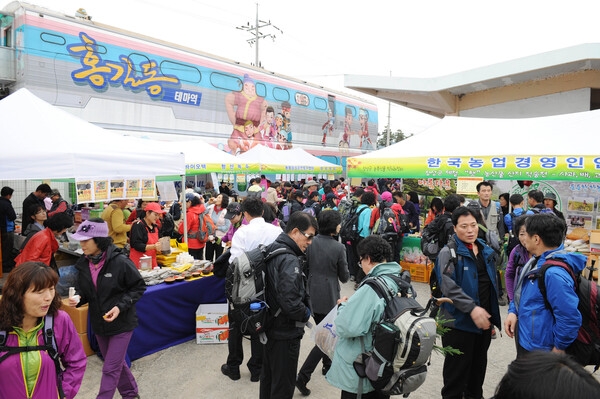 한국철도 산악연맹 축령산 산소열차 운행