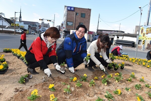 옐로우 시티 봄 꽃동산 조성(방구다리)
