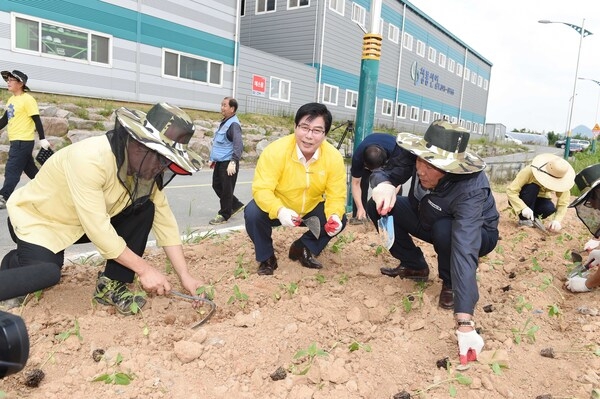 옐로우 시티 꽃동산 조성(동화 전자 농공단지)