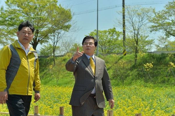 군수님 홍길동 축제장 점검