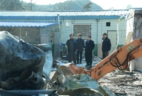 장성읍 화재현장 방문 격려