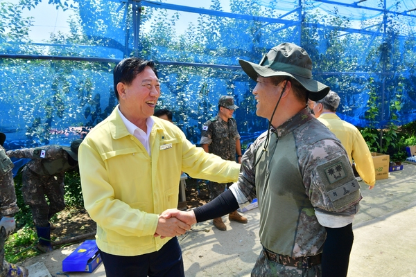 상무대 군장병 수해 대민지원 현장 격려