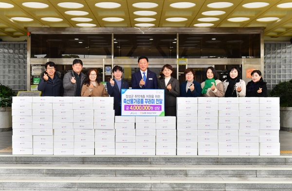 농협장성군지부 축산물가공품 꾸러미 전달